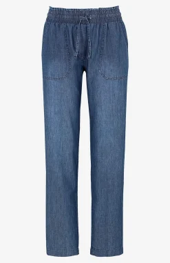 Online Lång byxa i mjuktvättad denim Byxor|Jeansplagg