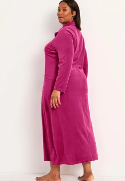 Discount Lång morgonrock i velour Wilma Plus Size|Sov- & Myskläder
