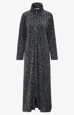 Online Lång morgonrock i velour Wilma Plus Size|Sov- & Myskläder