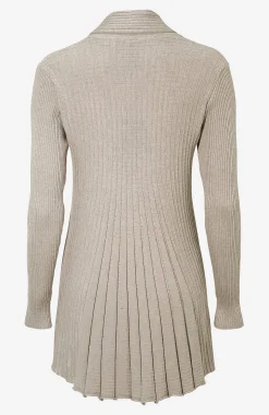 Best Lång, ribbad cardigan Claudisse Tröjor & Cardigans|Stickat
