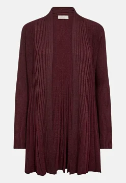 Best Lång, ribbad cardigan Claudisse Tröjor & Cardigans|Stickat