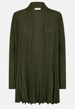 Online Lång, ribbad cardigan Claudisse Tröjor & Cardigans|Stickat