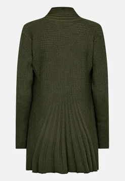 Online Lång, ribbad cardigan Claudisse Tröjor & Cardigans|Stickat