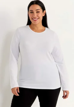 Online Långärmad trikåtopp i ekologisk bomull Toppar & T-Shirts|Basplagg