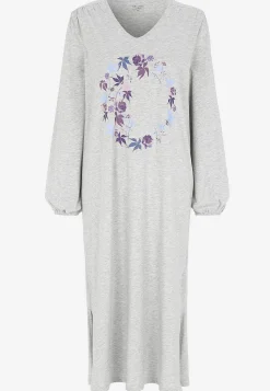 Outlet Långt, mönstrat nattlinne Plus Size|Sov- & Myskläder