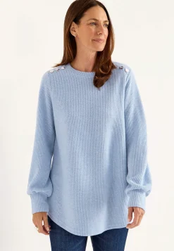 Sale Mjuk trikåtröja med knappar Beata Tröjor & Cardigans|Stickat