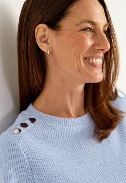Sale Mjuk trikåtröja med knappar Beata Tröjor & Cardigans|Stickat