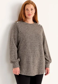 Sale Mjuk trikåtröja med knappar Beata Tröjor & Cardigans|Stickat