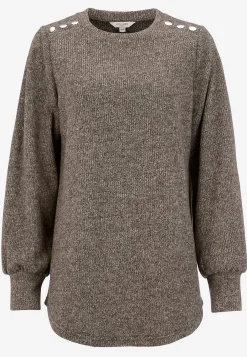 Sale Mjuk trikåtröja med knappar Beata Tröjor & Cardigans|Stickat
