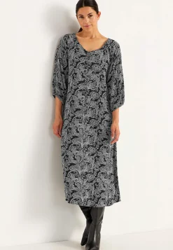 Sale Mönstrad klänning med knappar Klänningar & Kjolar|Plus Size