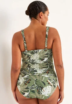 Best Mönstrad tankinitopp med shaping-effekt Badkläder|Plus Size