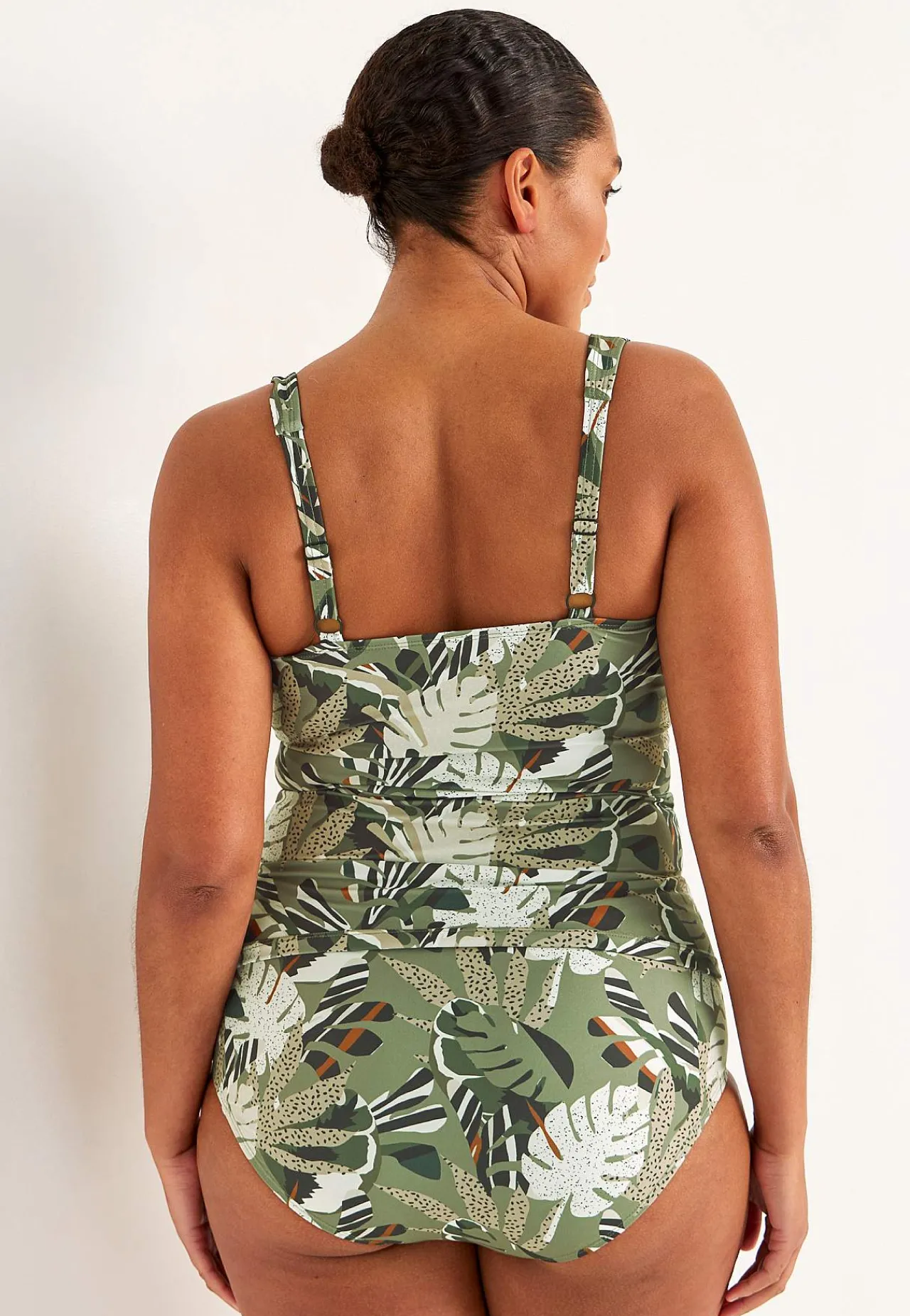 Best Mönstrad tankinitopp med shaping-effekt Badkläder|Plus Size