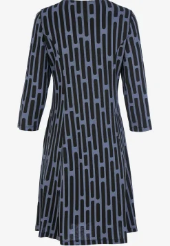 Mönstrad trikåklänning med fickor Klänningar & Kjolar|Plus Size