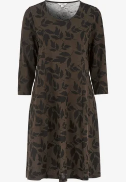 Clearance Mönstrad trikåklänning med fickor Klänningar & Kjolar|Plus Size