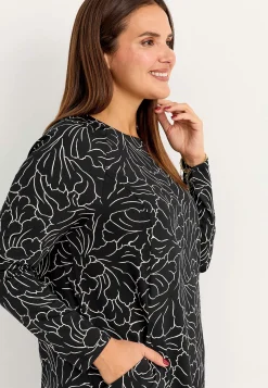 Online Mönstrad trikåklänning med fickor Klänningar & Kjolar|Plus Size