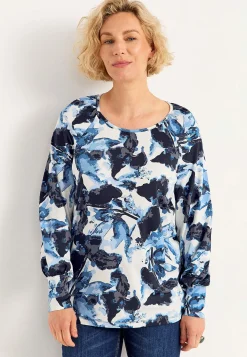 Discount Mönstrad trikåtopp med breda muddar Toppar & T-Shirts|Plus Size