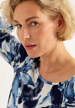 Discount Mönstrad trikåtopp med breda muddar Toppar & T-Shirts|Plus Size