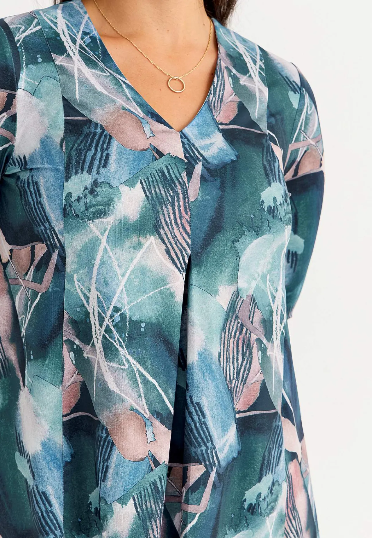 Discount Mönstrad trikåtunika Tunikor|Plus Size
