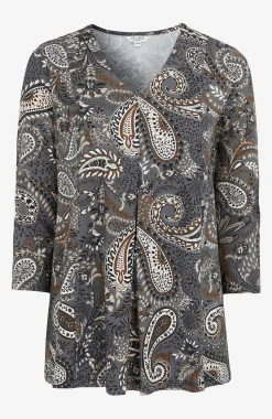 Clearance Mönstrad trikåtunika Tunikor|Plus Size