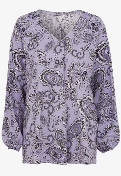 Best Mönstrad trikåtunika med dekorativt veck Tunikor|Plus Size