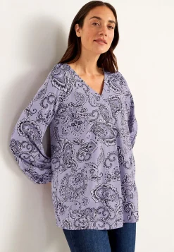 Best Mönstrad trikåtunika med dekorativt veck Tunikor|Plus Size
