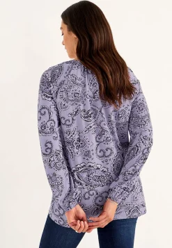 Best Mönstrad trikåtunika med dekorativt veck Tunikor|Plus Size