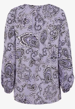 Best Mönstrad trikåtunika med dekorativt veck Tunikor|Plus Size