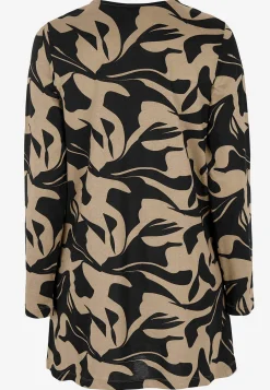 New Mönstrad trikåtunika med fickor Tunikor|Plus Size