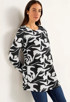New Mönstrad trikåtunika med fickor Tunikor|Plus Size