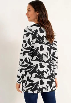 New Mönstrad trikåtunika med fickor Tunikor|Plus Size
