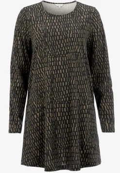 Hot Mönstrad trikåtunika med fickor Tröjor & Cardigans|Tunikor