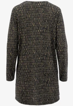 Hot Mönstrad trikåtunika med fickor Tröjor & Cardigans|Tunikor