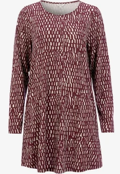 Outlet Mönstrad trikåtunika med fickor Tröjor & Cardigans|Tunikor