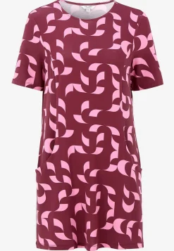Online Mönstrad trikåtunika med fickor Tunikor|Plus Size