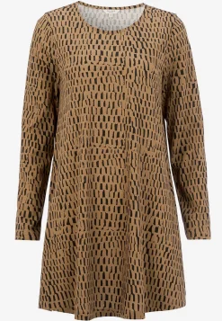 Outlet Mönstrad trikåtunika med fickor Tröjor & Cardigans|Tunikor