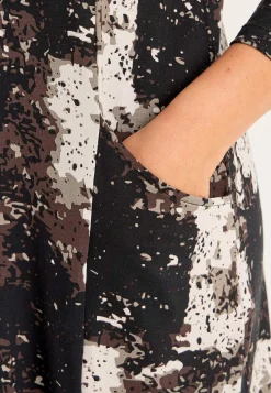New Mönstrad trikåtunika med fickor Tunikor|Plus Size