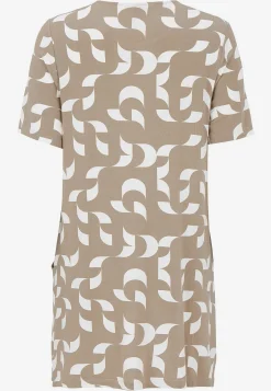New Mönstrad trikåtunika med fickor Tunikor|Plus Size