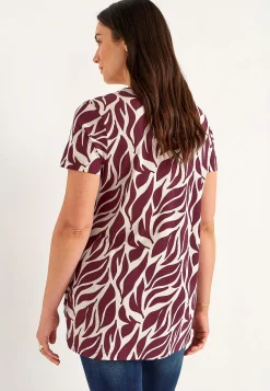Outlet Mönstrad trikåtunika med fickor Tunikor|Plus Size