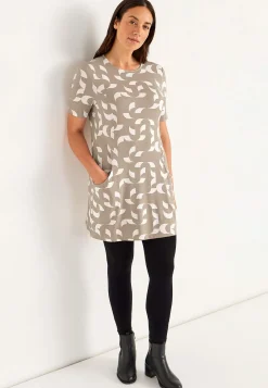 New Mönstrad tunika med fickor Tunikor|Plus Size