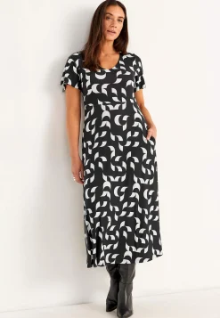 Clearance Mönstrad viskosklänning Klänningar & Kjolar|Plus Size