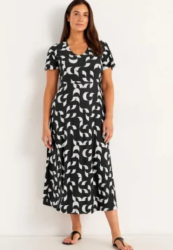 Clearance Mönstrad viskosklänning Klänningar & Kjolar|Plus Size