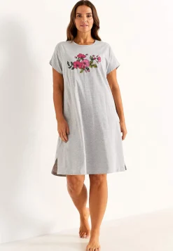Discount Mönstrat nattlinne i bomull Plus Size|Sov- & Myskläder