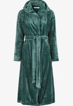 Discount Morgonrock i fleece med huva Plus Size|Sov- & Myskläder
