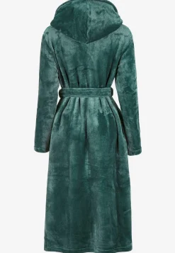 Discount Morgonrock i fleece med huva Plus Size|Sov- & Myskläder