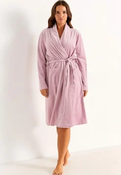 Sale Morgonrock i velour Plus Size|Sov- & Myskläder