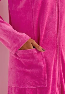 Best Morgonrock i velour Wilma Basplagg|Plus Size