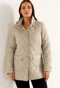 Online Quiltad jacka med tryckknappar Jackor & Kappor|Fritidskläder