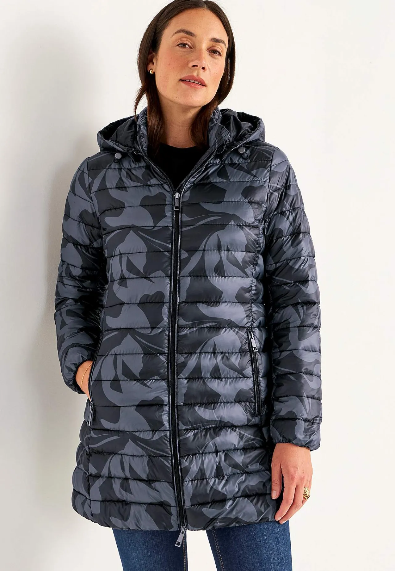 Clearance Quiltad, mönstrad lättviktsjacka Jackor & Kappor
