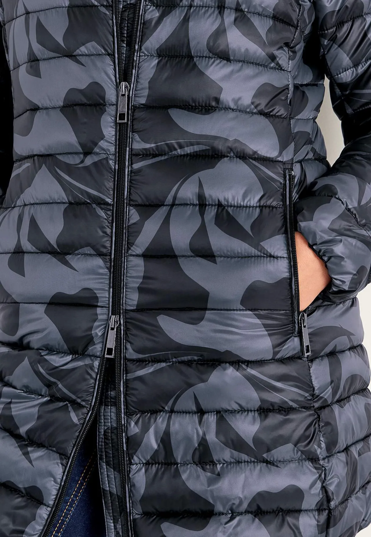 Clearance Quiltad, mönstrad lättviktsjacka Jackor & Kappor