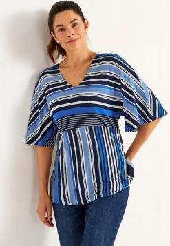 Outlet Randig trikåtopp Toppar & T-Shirts|Plus Size